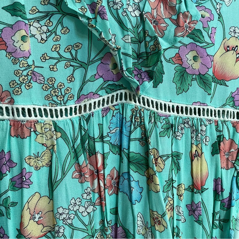 Spell - Sayulita Frill Gown - Gem